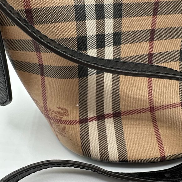 Burberry Bags Burberry Haymarket Check Colours Small Lorne Bucket Crossbody Black Poshmark